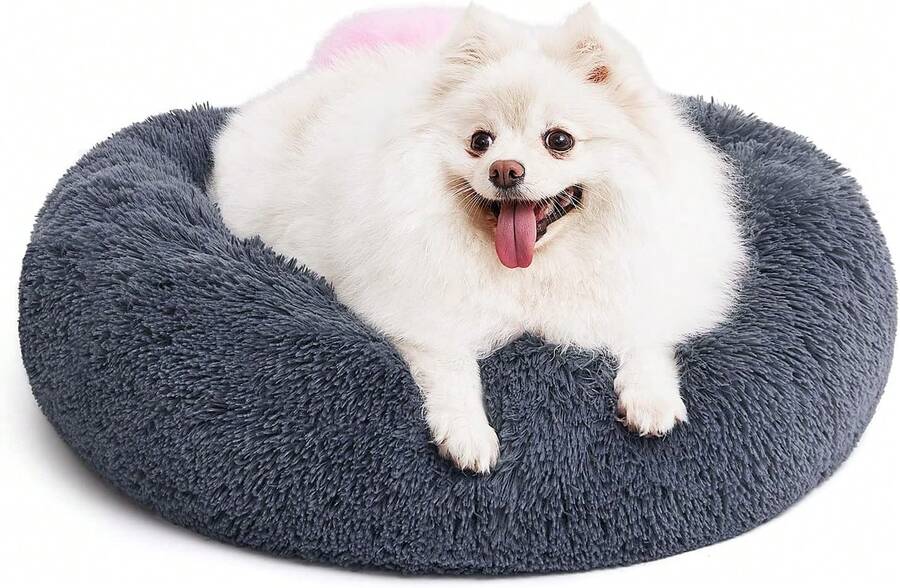 Orthopedic Dog Bed Comfortable Donut Cuddler Round Pet Beds Ultra Soft Washable Dog And Cat Cushion Bed (20''/23''/30'') (23'', Grey-Blue),11275855 - 灰色 - 查看 1