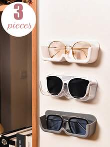 12 peças/10 peças/4 peças/3 peças/2 peças/1 peça de material plástico rígido sem furos, suporte para óculos de sol, caixa de armazenamento, estojo para óculos de sol, acessórios de exibição, adequado para colocar no quarto, sala de estar, banheiro ou escritório - multicolorido - Ver 3