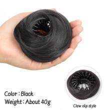 Bird's Nest Magic Hair Clip Straight Hair Bun Hair Piece Clip On Hairtail Extension Heat Resistant Synthetic Straight Chignon With Fluffy Donut Updo Natural Hairpiece Black Brown Blonde Hair Bun For Women Ponytail Holders Fashion Hair Suitable For Daily Wear 1PC - Multicolor - View 14