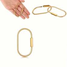 1 Piece Of Golden Brass Key Ring Screw Lock- Keychain Organizer For Handbags, Wallets, And Keys- Durable Bag Decoration For Outdoor And Daily Use, Suitable For Keychains In Bags - Gold - View 4