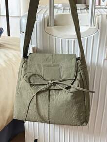 Ladies' Crossbody Bag Korean Version Retro Flip Cover Large Capacity Bow Design Casual Versatile Class Shoulder Bag Lightweight Commuting Backpack - Multicolor - View 14