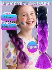 1 Pack 100g/Pack 24 Inch Heat Resistant Jumbo Synthetic Braiding Hair Extensions, Suitable For Twist Braids And Crochet Braids - Multicolor - View 14