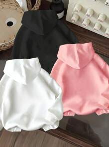 3件套幼儿女童卡通图案保暖连帽卫衣 - 彩色 - 查看 2