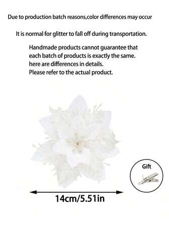 20 Stück/10 Stück/2 Stück Mehrfarbige künstliche Poinsettie, Poinsettie Weihnachtsbaum Dekorationen mit Clips, glitzernde Cut Out Mesh Poinsettie, Weihnachtsdekoration, Feiertags-Accessoires, Weihnachtsbaum, Kranz, glitzernde Poinsettie Weihnachtsbaum Ornamente, Feiertags-Dekoration DIY Poinsettie Kranz, Party Dekorationen