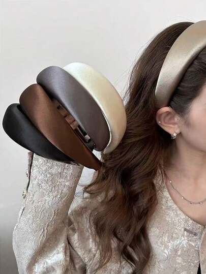 Fashionable & Versatile Satin Foam Headband, 2025 New High Crown Pressure Washing Face Headband, High-End Hair Accessories For Women, Hair Band, Makeup, Hair Hoop ,Hairband For Women Head Accessories