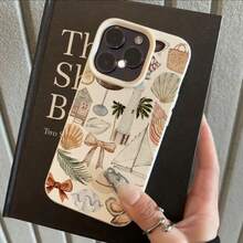 1pc TPU Material Ocean Elegant Vacation Style Full-Screen Pattern Phone Case Compatible With Iphone/ Phones, International Version,  Not The Domestic Version - White - View 3