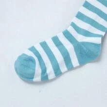 Women Cute Kawaii Anime Lingerie Set Halter Strap Micro Bra Tiny Panty Garter Belt Striped Stockings 4Pcs Underwear - trắng - Xem 6