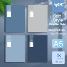 4 件 A5/B5 笔记本，36 页/本，适合学生和教师的可爱日记本，颜色随机，开学、办公室、日常笔记必备，适合学生、教师、办公室职员、子弹日记爱好者，适用于学校、办公室、家庭、日记