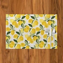1 buc/4 buc/6 buc covorașe de masă din in cu imprimeu de lămâie, potrivite pentru masă, decor pentru toate anotimpurile, covorașe de masă moderne lavabile, decor pentru cameră, suporturi pentru pahare, covorașe de bucătărie, decorațiuni pentru petreceri de interior și exterior, decor pentru casă, cadou ideal - Multicolor - Vizualizare 11