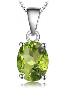 4-1 1.67ct Ovale Collier Péridot