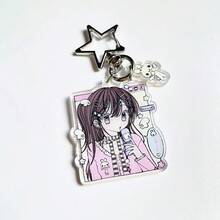 1 pieza Llavero acrílico, dije de teléfono, recuerdo escolar, colgante de bolso, estilo escolar japonés retro rosa con corazón, en el estilo Y2K, adecuado para todas las estaciones, eventos de la empresa, accesorios de Halloween, ideas de regalo para el Día del Maestro, Navidad, accesorios de bolso, cordones con portaidentificaciones, accesorios de coche, dijes de bolso, para la hermana