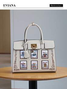 Fashionable Luxury 2025 Women's Tote Bag, High-Capacity Premium Handbag, Elegant & Graceful Ladies Shoulder Bag With Exquisite Cat Design, Suitable For Work - Nhiều màu - Xem 11