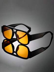 1 par de gafas con montura cuadrada de estilo para hombres, adecuadas para todas las estaciones, atuendos de moda, decoración de fiestas, actuaciones en el escenario, fotografía callejera, ciclismo, conducción, viajes al aire libre, vacaciones en la playa