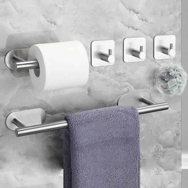 5-Piece Stainless Steel Kitchen Wall Hooks - Easy To Install For Your Kitchen Or Bathroom Bathroom Accessories Bathroom Tools