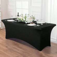 1 Pieza Hermosa Cubierta de Mesa de Spandex 6ft X 8ft Cubierta de Mesa Elástica, Universal para Mesa Rectangular, Boda, Banquete, Evento, Blanco o Negro, Regreso a Clases Día de San Valentín - Multicolor - Ver 7