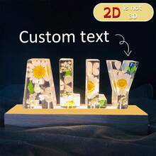 2D Flat, 1pc Custom Name Night Light Statues, Personalized Color Letter Nightlight, Best Friend Birthday Gift, Acrylic LED Light With Wooden Base, Welcome Banner Decor, Best Gifts For The Back To School Season, And Christmas