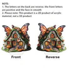 1/2/3 Pcs Butterfly House Desktop Ornaments Fairy Tale Style Multi-Purpose Acrylic Plaque 2D Flat Home Dormitory Office Desktop Supplies Bohemian Style Statue