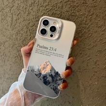 Funda de Teléfono Plateada Fresca de Salmo 23, Cubierta Protectora a Prueba de Golpes, Adecuada para iPhone 16 11 15 14 13 12 Pro Max XR Plus, Regalo Cristiano, Unisex - Negro - Ver 3