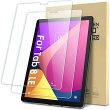 2 片装钢化玻璃屏幕保护膜，TCLTab 8 LE / SE / Plus / Wifi 8 英寸（型号：9137W、9132X、9138S、6048E、91232X1），9H 硬度，防刮，高清清晰，易于安装屏幕保护必需品，适用于日常防护、办公室、家庭平板屏幕保护膜配件防水防震防摔防摔防指纹全覆盖
