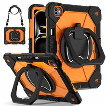 Colorblock Handheld Rotating Shockproof Protective Case With Shoulder Strap For Apple IPad Mini 7, IPad Mini 6, IPad 6th (9.7-Inch), IPad Pro 9.7 (2016), IPad 5th (9.7-Inch), IPad 10.2 7th Gen 2019, IPad 8th (10.2-Inch), IPad 9th Gen (10.2-Inch), IPad 11(A16 2025), IPad 10th (10.9-Inch), IPad Air 4th (10.9-Inch), IPad Air 5th Gen 2022, IPad Air 11-In.(M2)-2024, IPad Air 11(M3 2025)