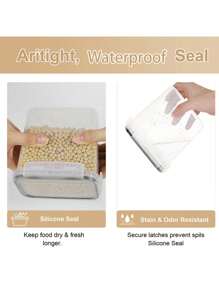 30/72pcs Airtight Food Storage Containers For Kitchen Pantry Organization And Storage, Plastic Canister Set With Lids, Cereal, Flour & Sugar Containers-, Labels & Marker - Black and White - View 7