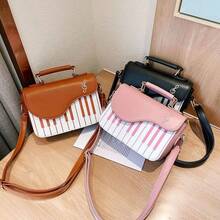 Zeph Hosea Women Piano Pattern Music Note Top Handle Satchel Mini Size Crossbody Tote Bag Purse - Hồng - Xem 5