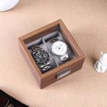 Boîte de rangement en noyer de haute qualité à double face, décoration d'intérieur, fournitures d'exposition, fournitures d'affichage de bijoux et de montres pour centre commercial, convient à diverses occasions, boîte de rangement de montre, premier choix pour les cadeaux