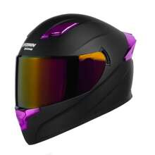 Crown Racing Motorcyle Helmet 2 Lenses With Rear Wing Street Bike Helmet For Adults DOT Approved Full Face Purple Motorcyle Helmets