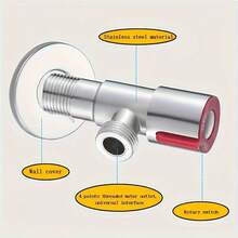 1pc 304 Stainless Steel Adjustable Triangle Valve, G1/2 Thread, Water Flow Control, Hot And Cold Adjustment, Suitable For Toilet, Faucet, Water Heater