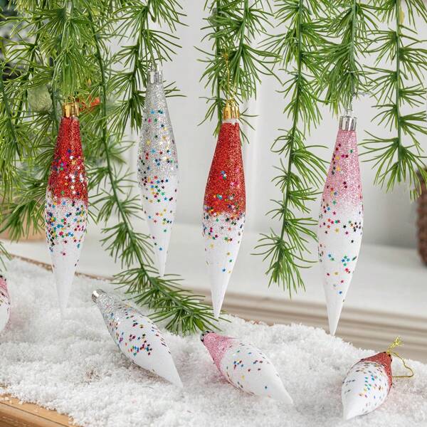 6pcs Creative & Elegant Asymmetrical Christmas Ornament Balls, Christmas Tree Decorations, Christmas Decor & Supplies Home Decor Christmas Decorations Room Decor Winter