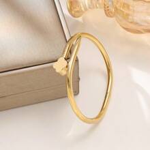 1 件时尚不锈钢绿松石手链、花卉手链、仿珍珠手链、经典罗马数字手链、全水钻手链，适合女性日常佩戴