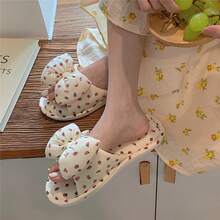 XIXITIAO 1 Pair Cute Strawberry Bow Slip-On Slippers, Quiet Linen Indoor Slippers For Women, Soft Sole Breathable House Shoes For All Seasons - White Strawberry Bow - View 9