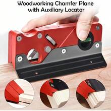 Chamfer Plane Wood Chamfer Plane With 7 Cutter Heads Woodworking Edge Corner Flattening Tool With Auxiliary Locator Woodworking Hand Planer Suitable For Quick Edge Trimming Of Wood Black - màu đen - Xem 3