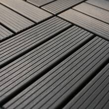 44-Pack Interlocking Patio Deck Tiles (12x12 Inch) - Waterproof Outdoor Flooring For Deck, Pool & Patio - Easy Snap Installation, Slip-Resistant(Grey/Brown) - 深灰色 - 查看 3