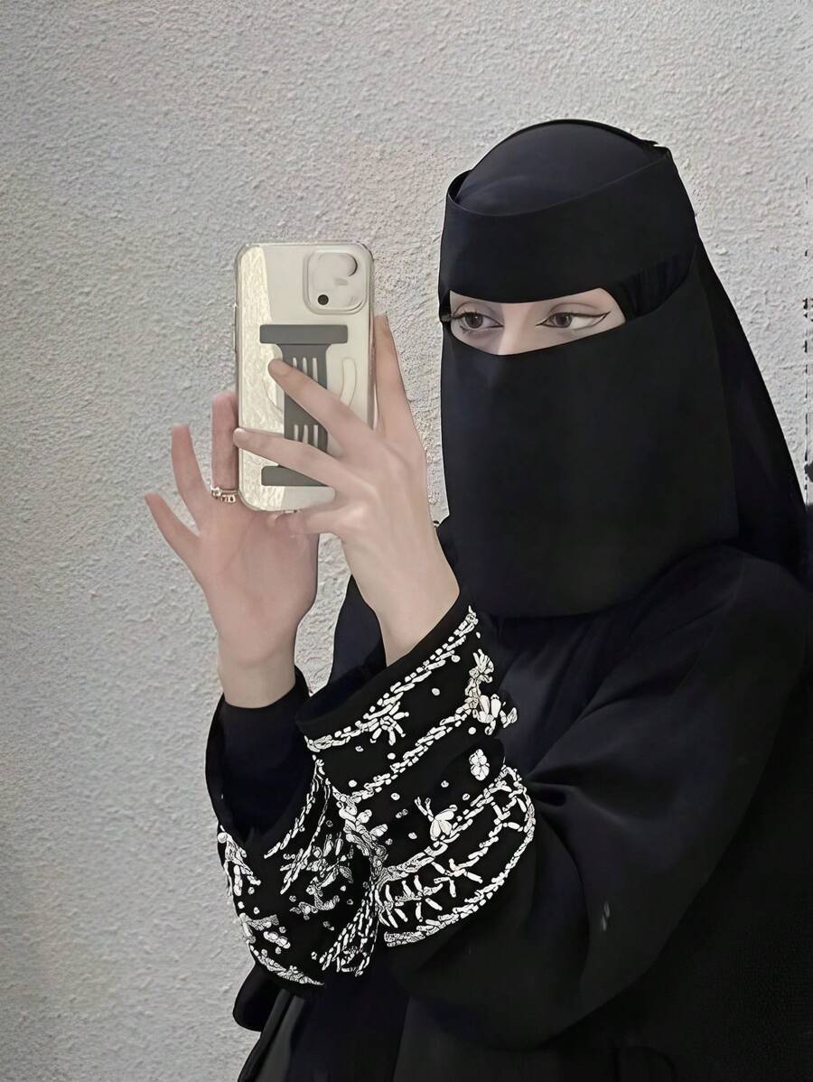 1 件柔软纯色雪纺面纱女士亲肤休闲头巾配饰女士适合长袍休闲帽女士面纱