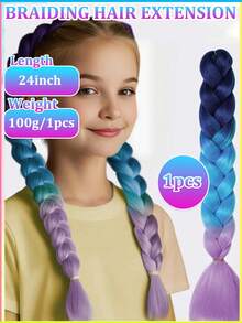 1 Pack 100g/Pack 24 Inch Heat Resistant Jumbo Synthetic Braiding Hair Extensions, Suitable For Twist Braids And Crochet Braids - Multicolor - View 32