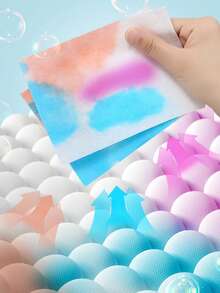 300片/100片/50片/24片衣物染色吸片洗衣液洗衣机纸防染色药片床单被套袋防沾污衣物 - 白色 - 查看 3