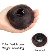 Bird's Nest Magic Hair Clip Straight Hair Bun Hair Piece Clip On Hairtail Extension Heat Resistant Synthetic Straight Chignon With Fluffy Donut Updo Natural Hairpiece Black Brown Blonde Hair Bun For Women Ponytail Holders Fashion Hair Suitable For Daily Wear 1PC - Multicolor - View 16