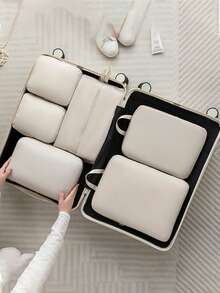 8-1 Travel Bag, Multi-Functional Storage Bag, Travel Storage Bag, Clothing Classification And Organization Bag, Summer Travel Luggage Packing Bag, Suitcase Clothing Storage Bag, Travel Clothing Organization Includes Makeup Bag, Luggage Storage Bag