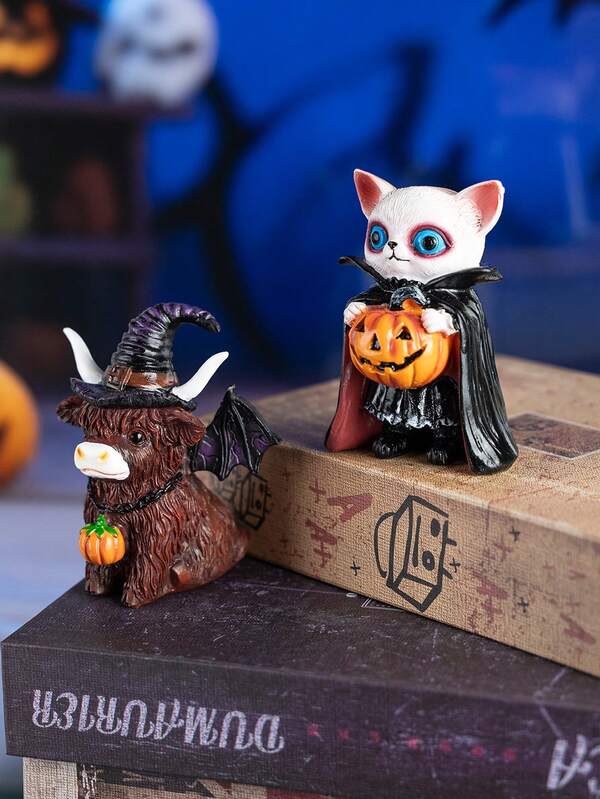 تمثال ديكور خفاش فامبير هالوين قطعة واحدة، تمثال بقرة هايلاندز لديكور المنزل