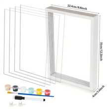 Christmas Family Handprint Craft Set, Wooden Photo Frame DIY Kit - A Perfect Gift For New Parents, Birthday, Graduation Home Decor New Year Gift - White - View 2