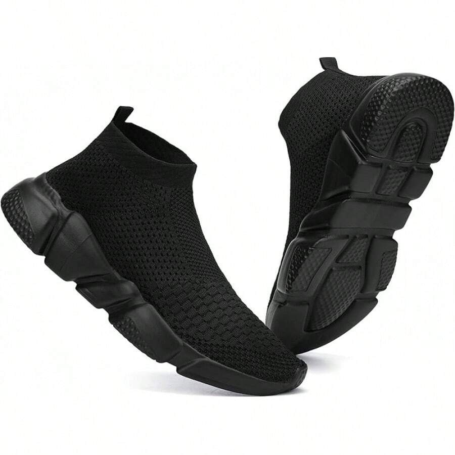 Women's Slip-On Tennis Walking Sneakers, Lightweight Breathable Comfort Gym And Work, Stylish Trainers, 2025 - 044-全黑 - 查看 1