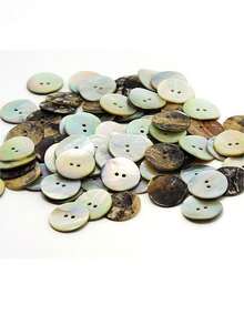 60pcs Premium Natural Mother-Of-Faux Pearl Shell Buttons (2-Hole Circular), Classic Style Shell Buttons For Sweater& Coat, Knitwear & Shirt Buttons For Fashion, Vintage Style& Ocean-Inspired Luxury Shell Buttons, DIY Craft Button Accessories - White - View 7