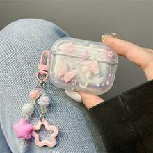 Gradient Purple Flower & Pink Butterfly/Ocean Theme Pro 2 Protective Case, Soft Cover For AirPods Pro Pro 3/2/3, Apple 4th Generation Bluetooth Earphone Shell, Holiday Gift