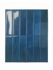 10/30pcs White Brick Pattern Self-Adhesive Tile Stickers, Easy To Peel And Stick Ceramic Tile, Waterproof Wallpaper Suitable For Living Room, Kitchen Backsplash, Bathroom, Zellige Style - Navy Blue - View 5