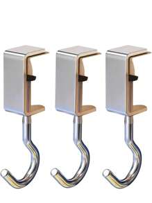 3pcs Portable Desk Bag Hooks, Suitable For Classroom, Student Backpacks, Desk Briefcases, Side Desks, Non-Slip Design, Detachable & Movable, Heavy Duty, Ideal For School, Home And Office Storage, Back To School Essential