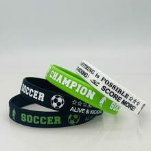 1 件/3 件激励焦点成功实现信念橡胶手环硅胶腕带 - 黑色 - 查看 11