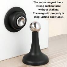 1/2 Pairs Of Powerful Magnetic Door Stops, Magnetic Door Stops For The Bottom Of The Door, Magnetic Door Stops, Double-Sided Tape, Matte Black Decorative Door Stops, Made Of Noise-Reducing Silicone, Easy To Install Without Drilling.