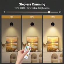 1 件遥控聚光灯，带触摸控制的壁画装饰壁灯，3 种灯光颜色可调光夜灯，壁挂式艺术和植物照明，可充电灯 - 3 Colors - 查看 3