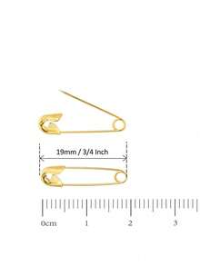 100個迷你鍍金針，縫紉配件，大號與迷你安全針，適用於DIY珠寶製作，0.75英吋，適合衣物標籤，家用金屬針，衣物縫紉手工藝夾，不鏽鋼DIY針，女性珠寶製作，DIY手工用品 - 金色 - 查看 7
